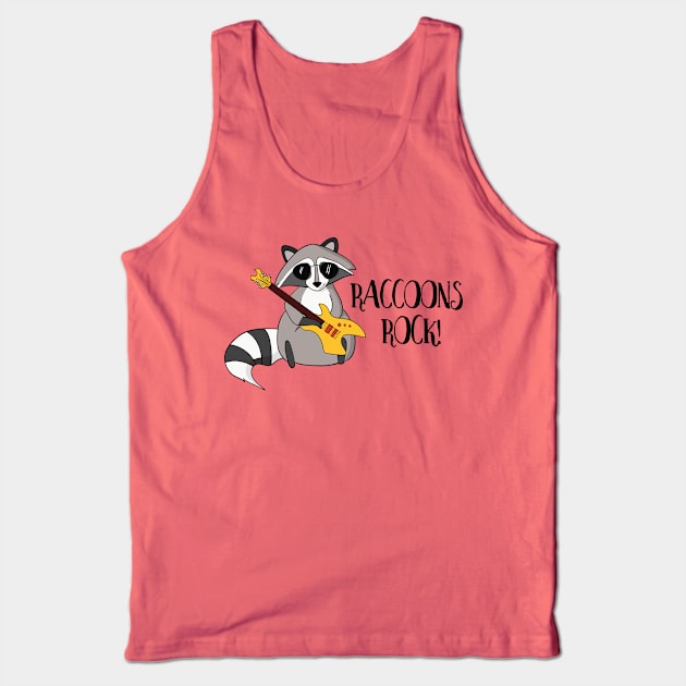 Raccoons Rock! Cute Funny Trash Panda Tank Top by Dreamy Panda Designs